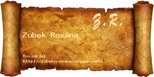 Zubek Roxána névjegykártya